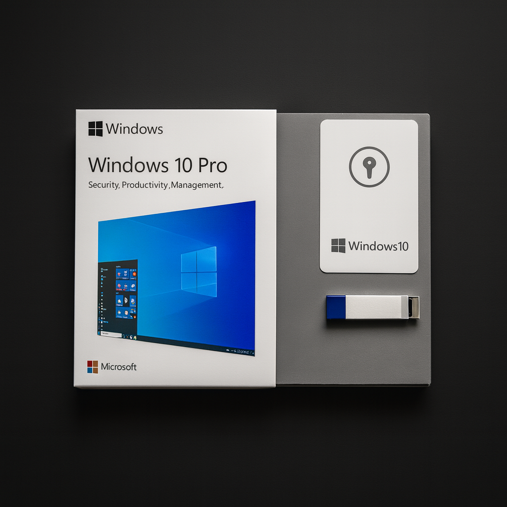 Windows 10 Pro – License Card + Installation USB Drive